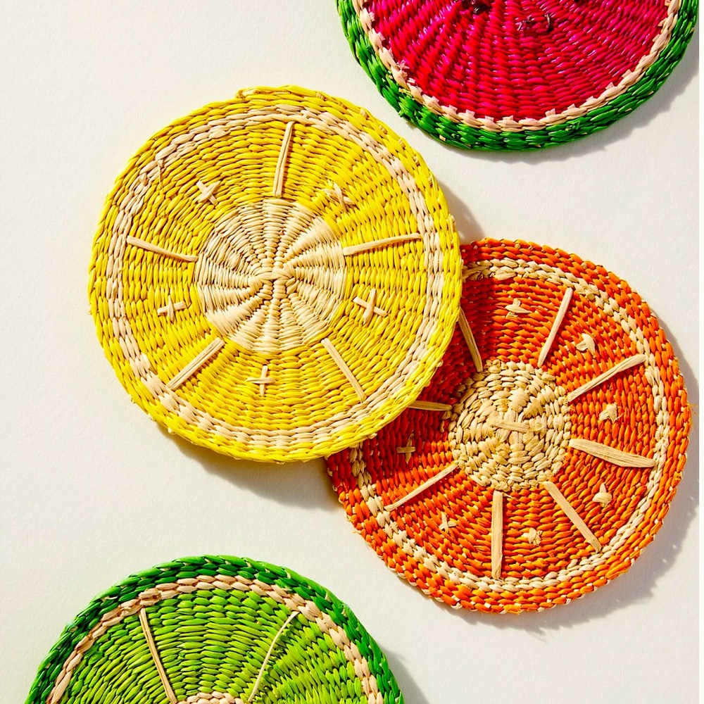 Klatso Handwoven Fruit Coasters, Set of 4